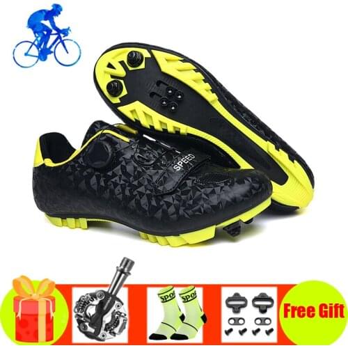 Cycling sneakers for men women add SPD pedals mountain bike shoes self-locking breathable Wear-resistant riding bicycle shoe