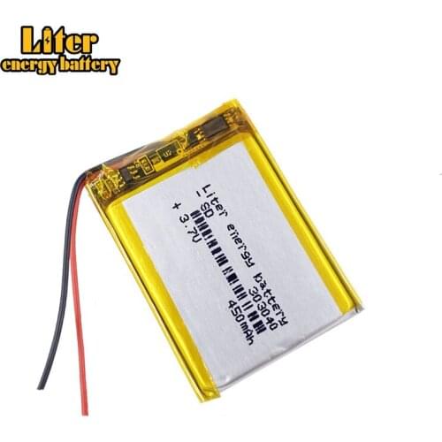 Li-po 3.7V lithium polymer battery 033040 303040 450mAh MP3 MP4 GPS lithium battery small stereo GPS