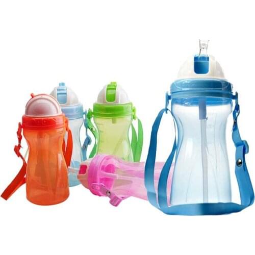 250/400ml Cute Baby Cup Kids Children Learn Feeding Drinking Water Straw Handle Bottle Training Cup Baby Feeding Cup