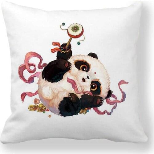 Cute Pet Polyester Cushion Cover Bulldog Panda Husky Lovely Animals Decorative Pillow Case Soft for Living Room Sofa Couch 45x45