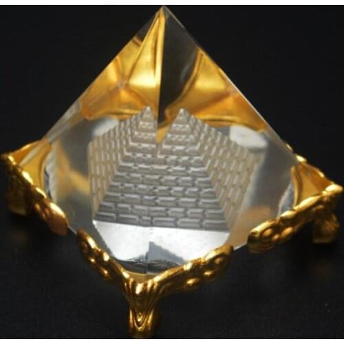 Fashion Crystal pyramid Crafts Ornaments FengShui Energy Healing Egyptian Glass Crystals Craft Table Home Decors