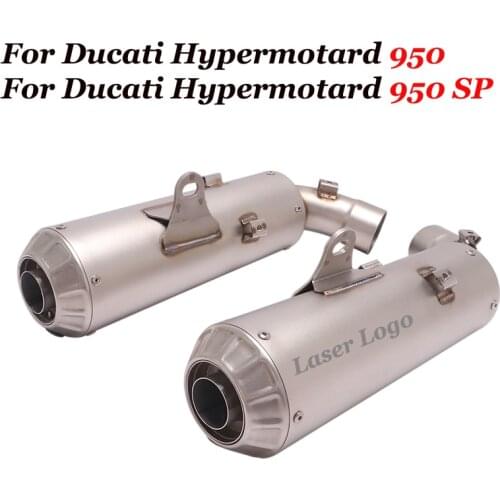 Motorcycle Double Exhaust Motocross Exhaust Muffler Escape Moto Middle Link Slip On ForDucati Hypermotard 950 Hypermotard 950 SP