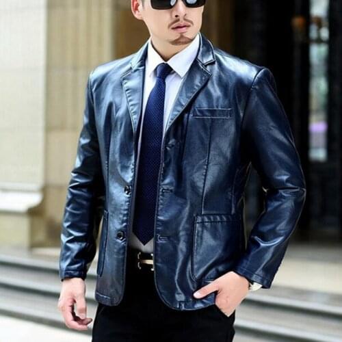 Male Outwear Plus Size 5Xl 6Xl 7Xl Men Blazer Jackets Pu Leather Jacket Fashion Party/wedding/business Blazer Leather Jacket