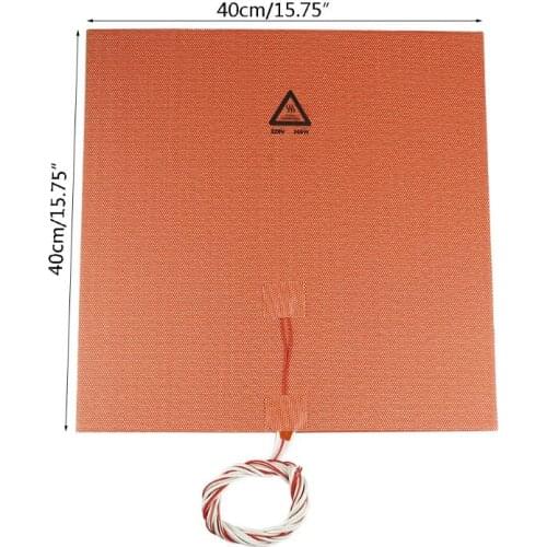 40*40cm 220V 600W /15*15cm 11V180W/20*20cm 220V 500W Silicone Rubber Heating Pad For 3D Printer Heating Bed