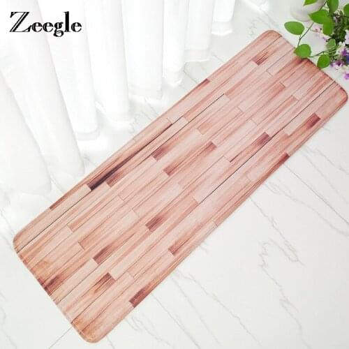 Floor Carept for Living Room Wood Striped Carpet Kitchen Rug Anti Slip Sofa Area Rug Washable Long Rectangle Bedside Carpet Mat