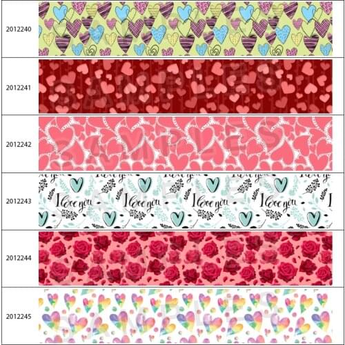 New XOXO Lovely Heart Saint Valentines Day Printed Grosgrain/Satin Ribbon 5Yards for Hair Bows DIY