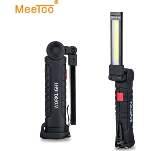 Portable Spotlight COB Foldable Searchlight 5 Modes Lampe LED Work Light Lamp USB Rechargeable Camping Hunting Flashlight 18650