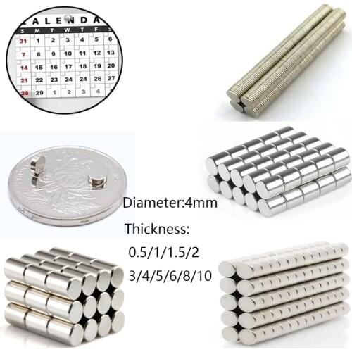 25~100Pcs Neodymium Magnet Permanent Strong Powerful Magnets Round Magnet 4X0.5 4X1 4X1.5 4X2 4X3 4X4 4X5 4X6 4X8 4X10mm