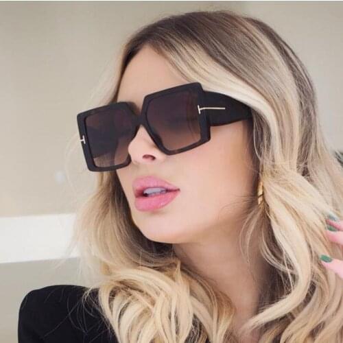 QPeClou New Fashion Leopard Square Sunglasses Women Brand Designer T Oversized Sun Glasses Ladies Big Shades Oculos Feminino