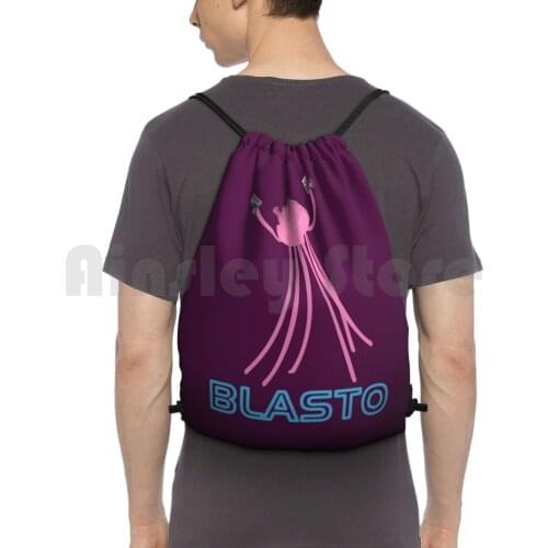 Blasto Backpack Drawstring Bag Riding Climbing Gym Bag Blasto Video Games Video Games Game Playstation Xbox Microsoft