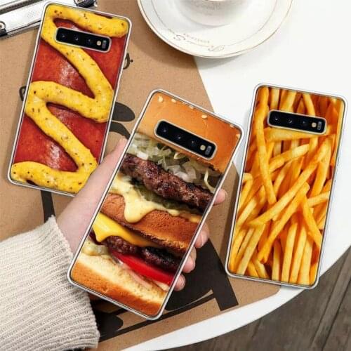 Food French Fries Beer Cheese Silicon Phone Case For Samsung Galaxy A51 A71 A70 A50 A40 A30 A20E A10S A01 A21 A6 A7 A8 A9 Plus