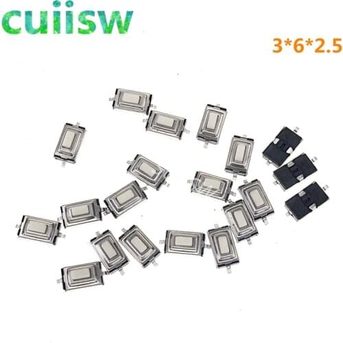 1000pcs Tact Switch 3X6X2.5 Tactile Switches connectors Push button SPST-NO Electronic 3*6*2.5mm