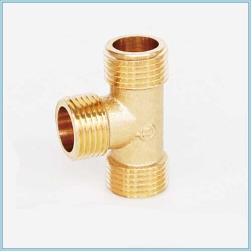 1/8" 1/4" 3/8" 1/2" BSP Male Thread Tee Type 3 Way Brass Pipe Fitting Adapter Coupler Connector For Water