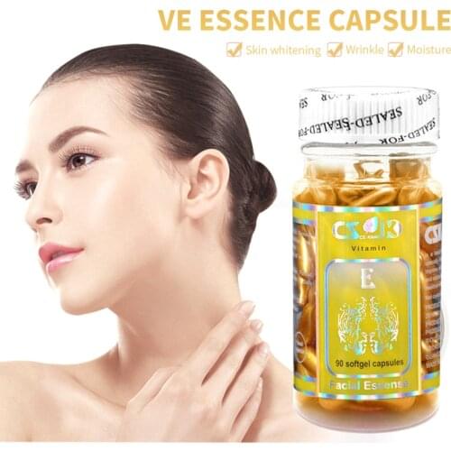 90pcs/box VE Serum Capsule Anti-freckle Anti-acne Moisturizing Nutrition Whitening Cream Anti-wrinkle Anti-aging Face Care TSLM1