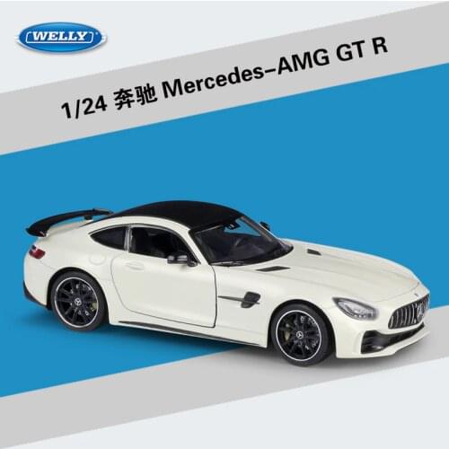Welly 1:24 Scale Alloy Racing Car Model Toy For Mercedes Benz AMG GTR Sports Car Metal Toy Car For kids Gift With Original Box