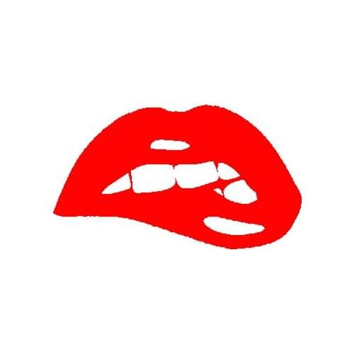 XGS DECAL Car decal JDM Sexy biting lip 12cm x7.8cm motorcycle car truck ebike vinyl reflective waterproof stickers