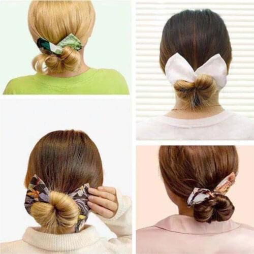 Deft Bun Fashion Hair Bands Women Summer Knotted Wire Headband Print Hairpin Braider Maker Easy To Use DIY Accessories