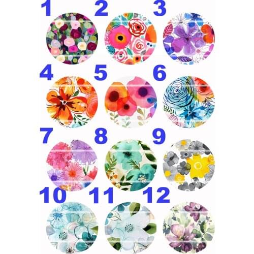 Handmade Colorful picture Round Glass Cabochons Refrigerator magnet for Necklace Decoration and Phone Chain Accessaries149