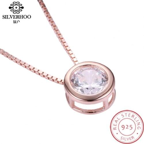 Glossy Surface Women Necklace Polished Rhinestone Fine Workmanship Collarbone Chain Charm Gift Simple Circular Crystal Pendant