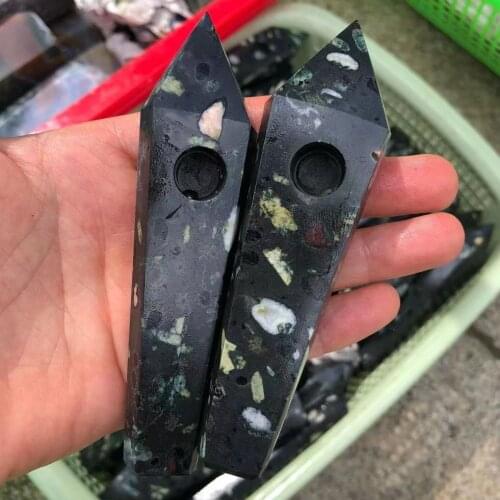 1pc Natural Plum Tourmaline Quartz Crystal Pipe