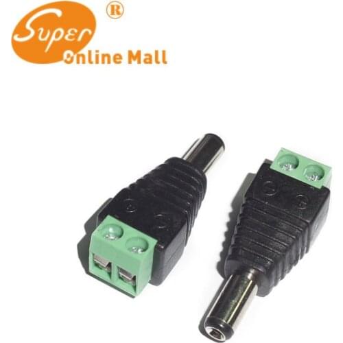 10 Pair Female+Male led connect 5.5x2.1mm For 5050 / 3528 LED Strip sigle color DC Power Supply AC Adapter Plug Cable jackly