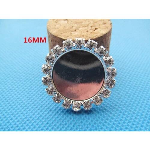 10pcs White Rhinestone Flatback Round Copper Pendant Charm Finding,Base Setting Tray Bezel,fit 16mm Cabochon Picture Cameo