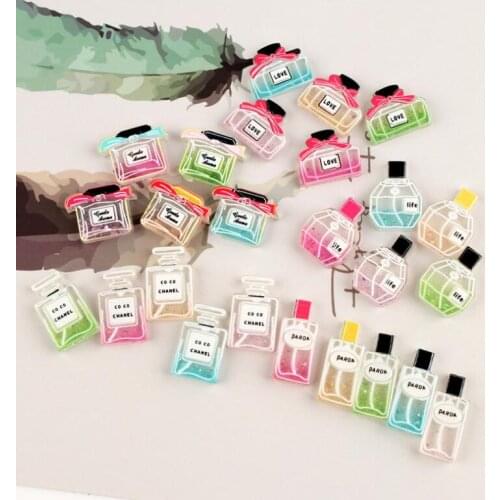 10pcs/lot Kawaii Resin Perfume Bottle Miniature Art Flatback Cabochon DIY Craft Decoration
