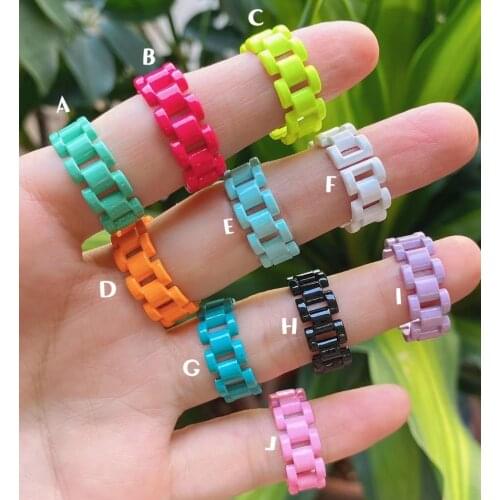 10Pcs High quality colorful enamel open cuff ring for lady girl decoration