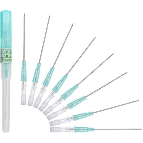 20PCS 18G Piercing Needles Stainless Steel IV Catheter Needles Fits for Ear Nose Lip Tongue Belly Nipple Tattoo Body Piercing
