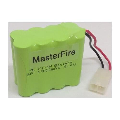5PACK/LOT MasterFire Brand New 9.6V AA 1800mAh Ni-Mh Battery Rechargeable NiMH Batteries Pack with plug