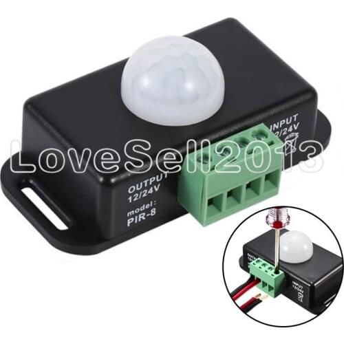 Automatic DC 12V-24V 8A Infrared PIR Motion Sensor Switch For LED light Stylish