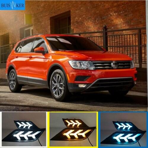 Car Styling for VW Volkswagen Tiguan L 2017 2018 DRL LED Width Light DRL Signal Light Fog Lamp Daytime Running light