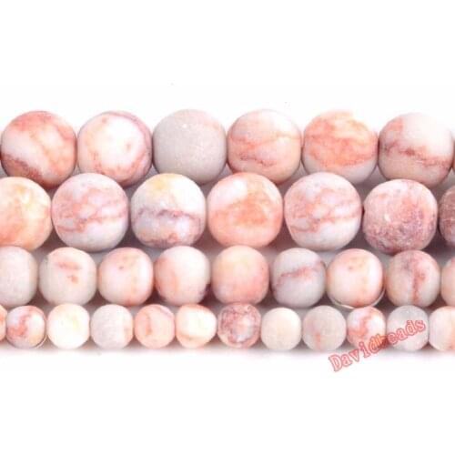 Natural Stone Beads Dull Polish Matte Red Web Jaspers Round Beads For Jewelry Making 4 6 8 10 12mm Beaded Bracelet