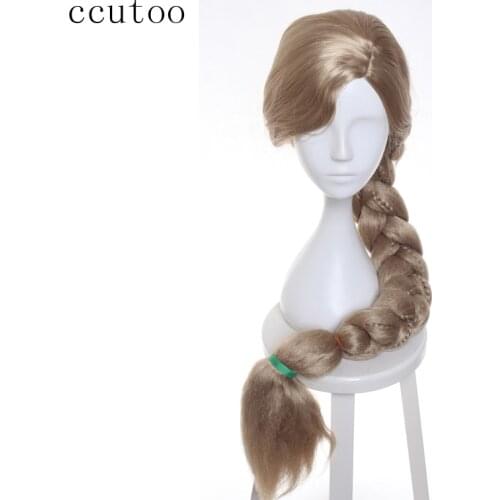 Ccutoo Womens Long Tangled Rapunzel Blonde Braid styled parting synthetic hair cosplay costume wig heat resistance fiber