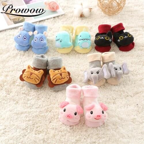 PROWOW Baby Socks Floor Non-slip Cotton Cartoon Doll Spring Autumn Fashion Socks With Bells For Toddlers Lovely Socks Baby Girls