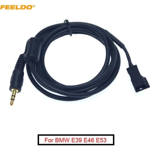 FEELDO 1PC Car 3.5mm Male To 3Pin AUX-IN Stereo Wire Cable Adapter for BMW E39 E46 E53 BM54 Audio Wire Harness #FD6100