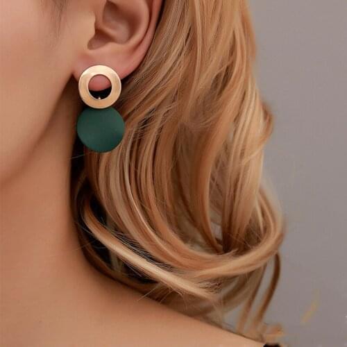 European and American fashion geometric earrings, simple disc earrings earrings, round earrings earings for women