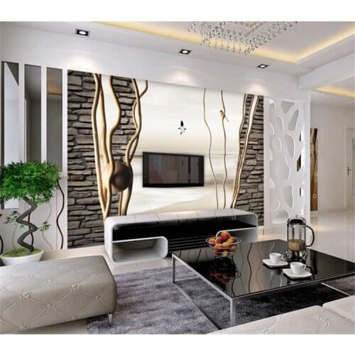 Living room sofa bedroom television background wallpaper mural tree branch bird fashion TV backdrop wall paper mural