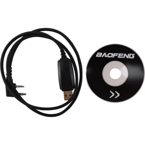 Quality BAOFENG Usb Programming Cable & Cd for Baofeng/Pofung Uv-5R Uv-82 Gt-3 888S Ten4 F9+ Radio Walkie Talkie Part