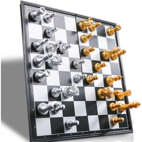 Magnetic Travel Chess Set for Adults Kids Folding Portable Chess Set Traditional Educational Toys Chess Desk Board Game 25X25cm