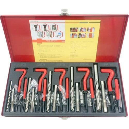 131 Pcs Engine Block Restoring Damaged Thread Repair Tool Kit 1/4-28UNC 5/16-24UNC 3/8-24UNC 7/16-20UNC 1/2-20UNC