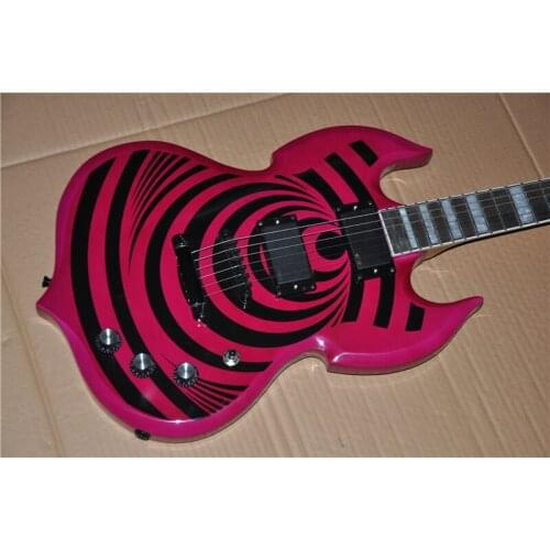 New jazz 6 string electric guitar, windmill veneers, elegant products fingerboard inlay, pink body, free shipping