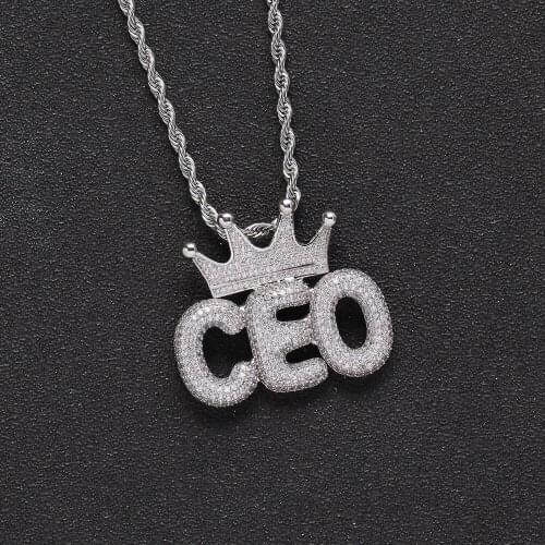 New Bling Bling Pendants Mens Mirco Pave Prong Setting Zircon Hip Hop Necklace Jewelry CP12