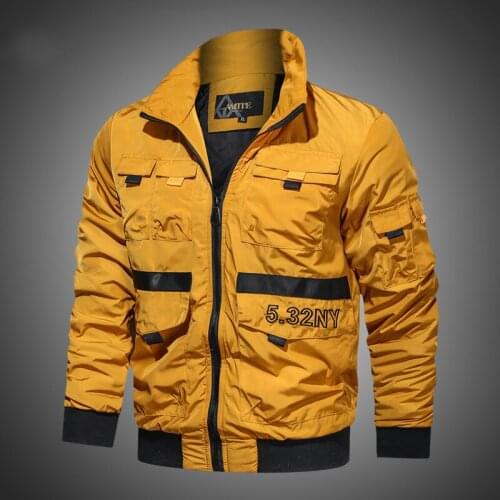 Autumn Mens Jackets Bomber Jacket 2020 Casual Military Cargo Jacket for Men Zipper Jacket Pocket Brand New Men Clothing