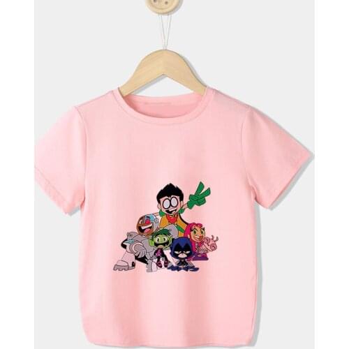 Selling T Shirt Kids Clothes For Girls Boys Tee Enfant One Piece Girl T-Shirt Baby Tops Teen Titans Attack Unisex Short Sleeve