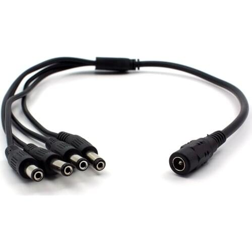 HKIXDISTE DC 1 to 4 Power Splitter Cable For CCTV Camera 1 Female to 4 Male video cctv accessories