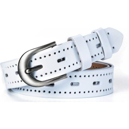 Female Belt Gun Gray Buckle 100% Genuine Leather Jeans Belts for Women Hollow Vintage Luxury Designer Strap