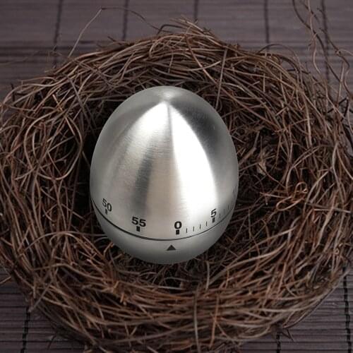 1PC Cute Mechanical Egg Kitchen timer Cooking Timer Alarm 60 Minutes Stainless Steel Kitchen Tools Kitchen Gadgets Timer 150gE