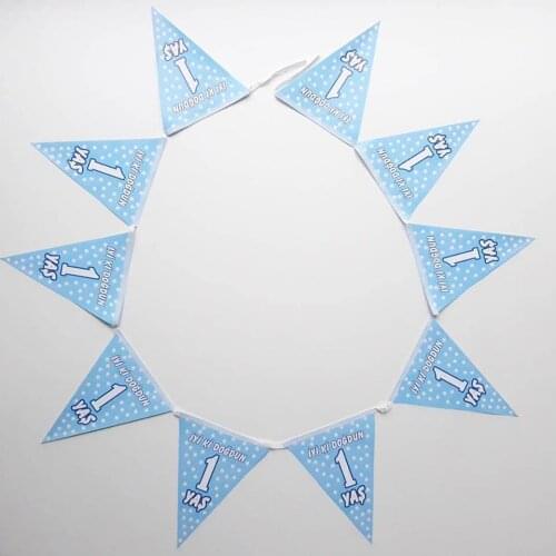 Blue Baby Boy İyiki Happy Birthday 1 Years Birthday Pennant Ornament