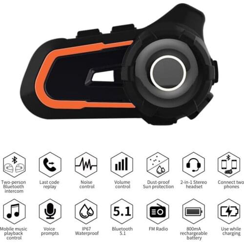 S2 Motorcycle Helmet Communication Systems Waterproof Helmet Bluetooth Intercom Noise Reduction Motorbike Bluetooth Headsets